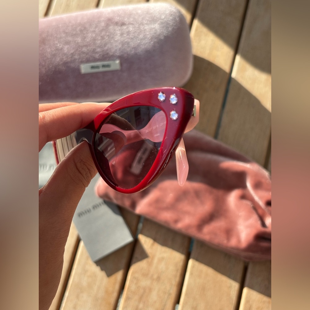 Miu Miu Women's Cat-Eye Sunglasses - Burgundy - Picture 6 of 7
